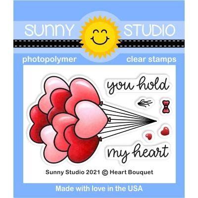 Sunny Studio Clear Stamps - Heart Bouquet